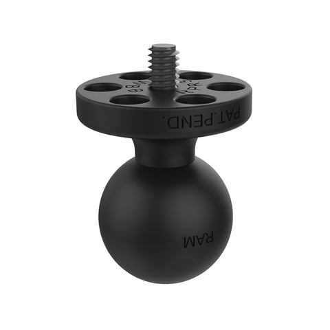 RAM  Mounts - RAM 1" Rubber Ball Adapter with 1/4-20 X .25" Male Threaded Stud for Action Cameras